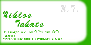 miklos takats business card